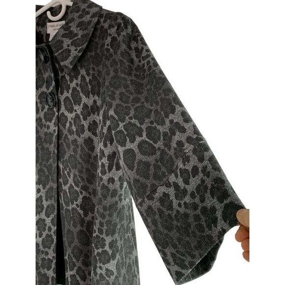 Charles gray London size small jacket swing blazer wool animal print 6285 - Picture 2 of 8